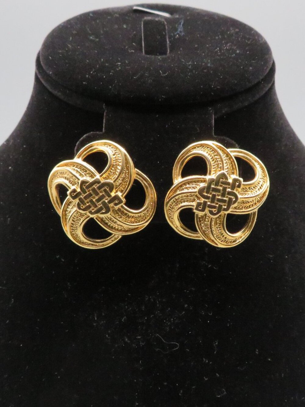 Vintage Givenchy Gold Tone Logo Earrings For Pierced Ears New York Paris